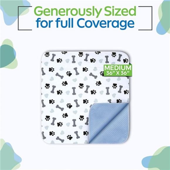 Pee Pads for Dogs, Machine Washable Reusable Puppy Pads (Pack of 2, 34x36) - Picture 4 of 6